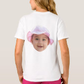 Aangepaste Baby-foto, Baby-fotogezicht T-shirt (Achterkant)