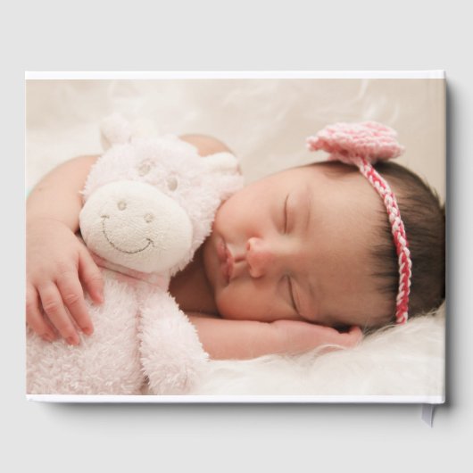 Aangepaste Baby Foto Baby shower Gastenboek (Achterkant)