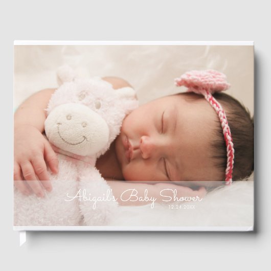 Aangepaste Baby Foto Baby shower Gastenboek (Voorkant)