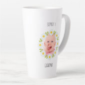 Aangepaste Baby Foto Daisy Krans Oma Latte Mok (Rechterhoek)
