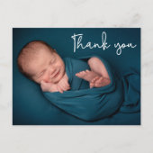 Aangepaste Baby Foto Dank je geboorteaankondiging Aankondigingskaart (Voorkant)