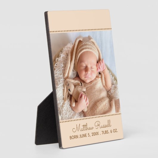 Aangepaste Baby foto geboorte Stats Fotoplaat (Zijkant)
