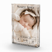 Aangepaste Baby Foto Geboortestatistieken Fotoblok (Rechts)