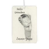 Aangepaste Baby Foto Hallo Grandma Grandpa Naam Luchtverfrisser (Voorkant)
