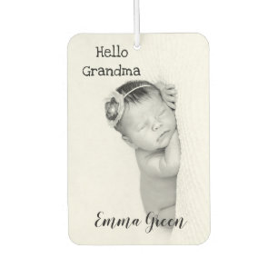 Aangepaste Baby Foto Hallo Grandma Grandpa Naam Luchtverfrisser