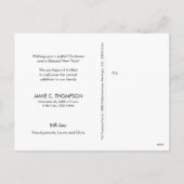 Aangepaste Baby Foto Joyful Script Kerstgeboorte Feestdagenkaart (Achterkant)