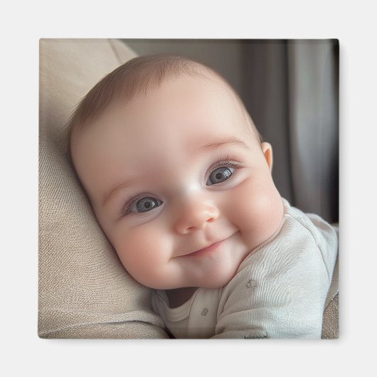 Aangepaste Baby Foto Koelkast Magneet Baby Aankond (Voorkant)