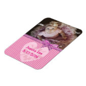 Aangepaste Baby foto Magnet Pink Stripes Magneet (Linkerzijde)