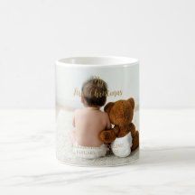 Aangepaste Baby foto Mijn eerste kerst gouden scri