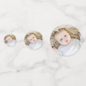 Aangepaste baby Foto Sage Green 1e Verjaardag Confetti (Voorkanten)