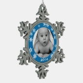 Aangepaste Baby-foto Snowflake kerstversiering Tin Sneeuwvlok Ornament (Links)