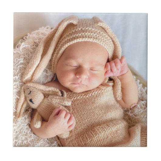 Aangepaste Baby foto Tegeltje (Voorkant)