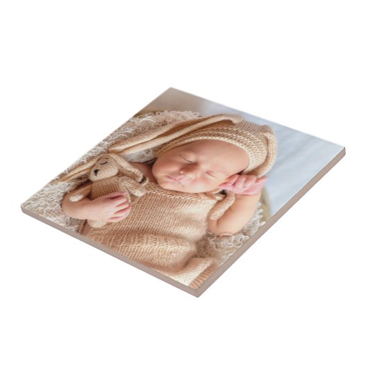 Aangepaste Baby foto Tegeltje (Zijkant)