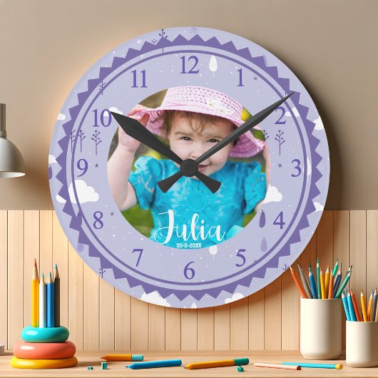 Aangepaste Baby Foto Verjaardag Wandklok