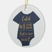 Aangepaste Baby-foto voor eerste kerstkerst Keramisch Ornament (Links)