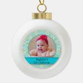 Aangepaste Baby-fotokeramische balkversiering Keramische Bal Ornament (Voorkant)