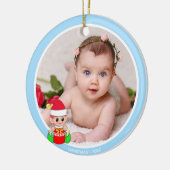 Aangepaste Baby foto's en beelden op lichtblauw Keramisch Ornament (Links)