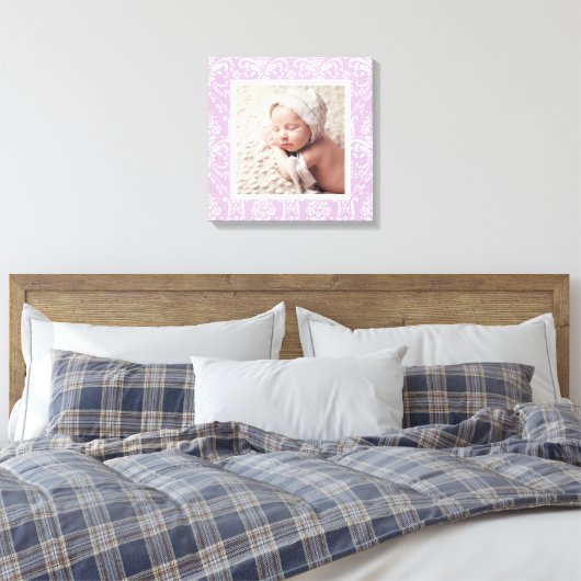 Aangepaste Baby foto's en damesrand zure kunst Canvas Afdruk (Insitu (Slaapkamer))
