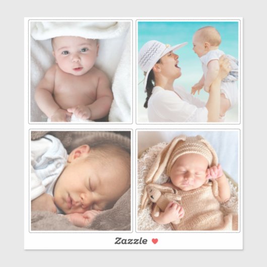 Aangepaste Baby foto's Sticker (Vel)