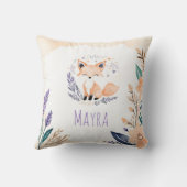 Aangepaste Baby Fox Kussen Boho Floral Design - (Achterkant)