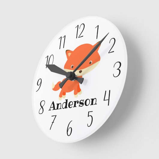 Aangepaste Baby Fox Ronde Klok (Hoek)