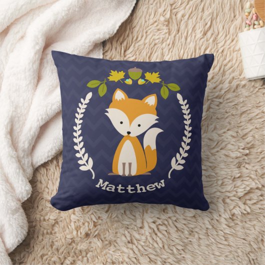 Aangepaste Baby Fox Wreath Pillow - Boy Kussen (Deken)