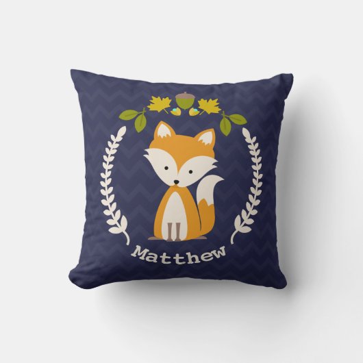 Aangepaste Baby Fox Wreath Pillow - Boy Kussen (Voorkant)