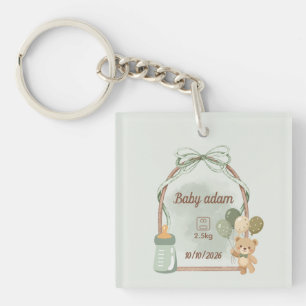 Aangepaste baby geboorte statistieken naam datum g sleutelhanger