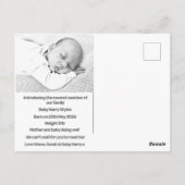 Aangepaste Baby Geboorteaankondiging – Minimaal Briefkaart (Achterkant)
