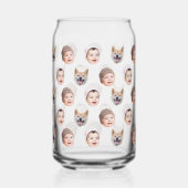 Aangepaste Baby Gezicht, Aangepaste Familie 3 Foto Blikvorm Glas (Achterkant)