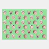 Aangepaste Baby Gezicht, Aangepaste Familie 3 Foto Inpakpapier Vel (Voorkant 3)