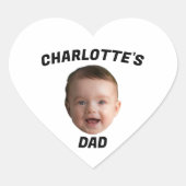 Aangepaste Baby gezicht, Aangepaste nieuwe vader Hart Sticker (Voorkant)