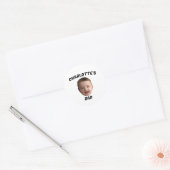 Aangepaste Baby gezicht, Aangepaste nieuwe vader Ronde Sticker (Envelop)