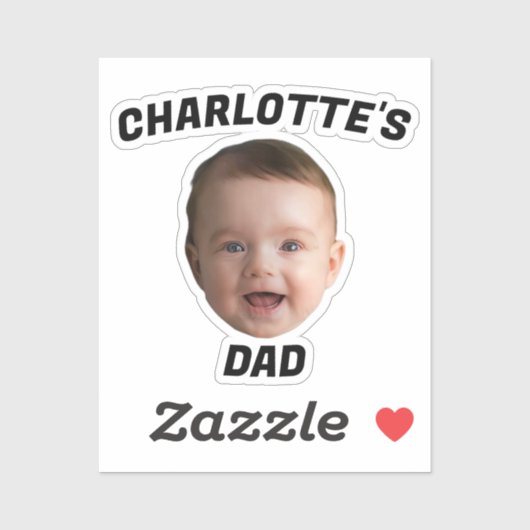 Aangepaste Baby gezicht, Aangepaste nieuwe vader Sticker (Vel)