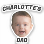 Aangepaste Baby gezicht, Aangepaste nieuwe vader Sticker (Voorkant)