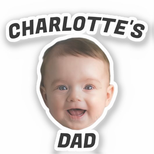 Aangepaste Baby gezicht, Aangepaste nieuwe vader Sticker (Voorkant)