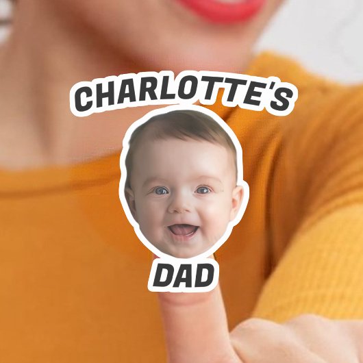 Aangepaste Baby gezicht, Aangepaste nieuwe vader Sticker