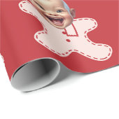 Aangepaste Baby Gezicht Foto Gingerbread Heren Ker Cadeaupapier (Rol Hoek)