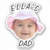Aangepaste Baby Gezicht Foto Nieuw Papa Sticker (Voorkant)