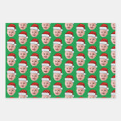 Aangepaste Baby Gezicht Foto Santa Claus Pet Kerst Inpakpapier Vel (Voorkant 2)