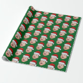Aangepaste Baby Gezicht Foto Santa Hat Christmas G Cadeaupapier (Uitgerold)