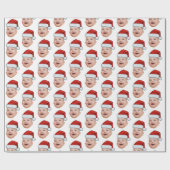 Aangepaste Baby Gezicht Foto Santa Hat Kerstmis Cadeaupapier (Vlak)