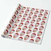 Aangepaste Baby Gezicht Foto Santa Hat Kerstmis Cadeaupapier (Uitgerold)