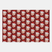 Aangepaste Baby Gezicht Foto Santa Hat Kerstmis Inpakpapier Vel (Voorkant 3)