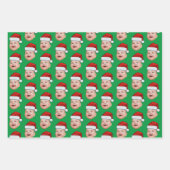 Aangepaste Baby Gezicht Foto Santa Hat Kerstmis Inpakpapier Vel (Voorkant 2)