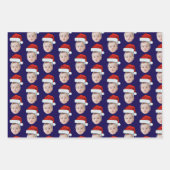 Aangepaste Baby Gezicht Foto Santa Hat Kerstmis Inpakpapier Vel (Voorkant)