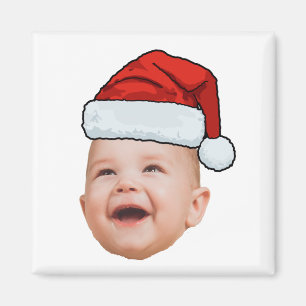 Aangepaste Baby Gezicht Foto Santa Hat Kerstmis Magneet