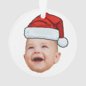 Aangepaste Baby Gezicht Foto Santa Hat Kerstmis Ornament (achterkant)