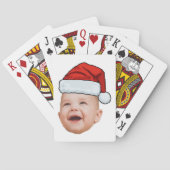 Aangepaste Baby Gezicht Foto Santa Hat Kerstmis Pokerkaarten (Achterkant)