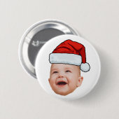 Aangepaste Baby Gezicht Foto Santa Hat Kerstmis Ronde Button 5,7 Cm (Voorkant /achterkant)
